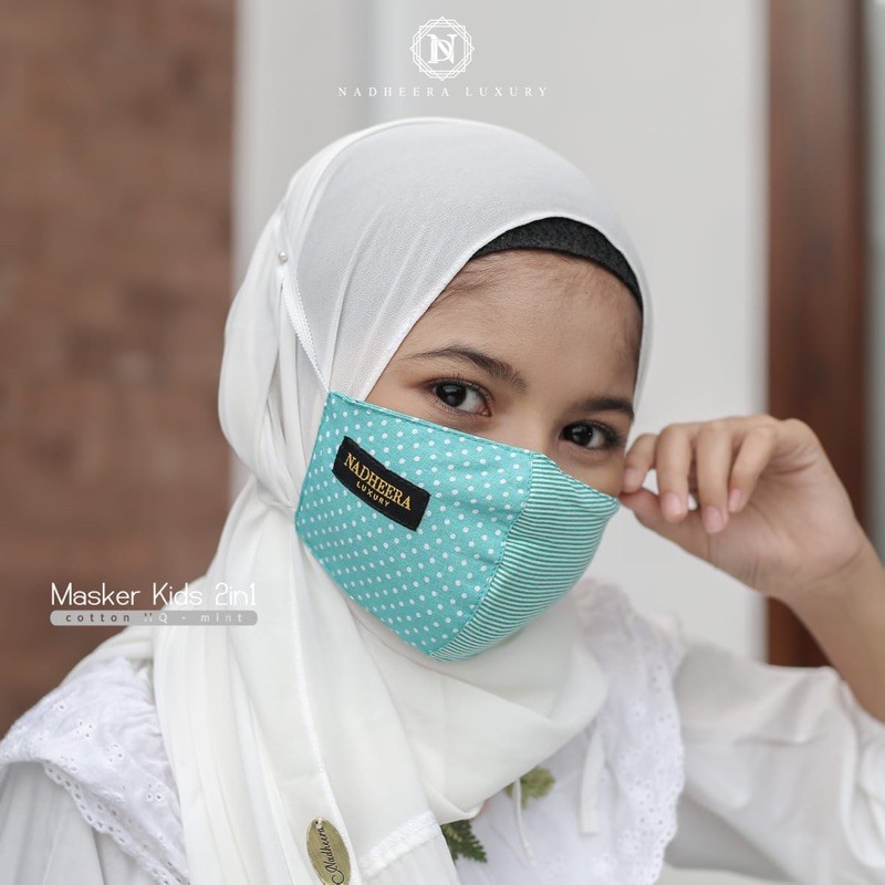 MASKER POLKA STRIP MASKER KIDS MASKER ANAK By NADHEERA LUXURY