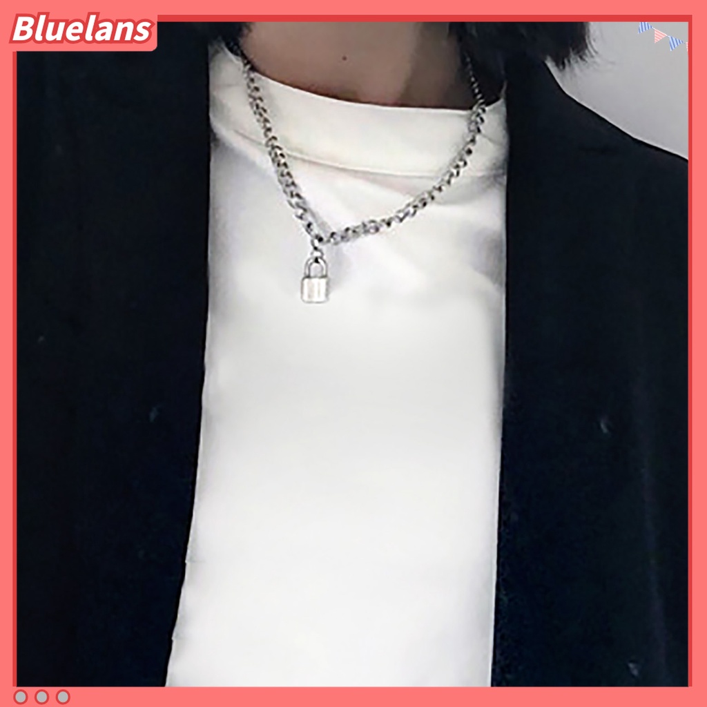 Kalung Rantai Dengan Liontin Gembok Model Simple Untuk Unisex