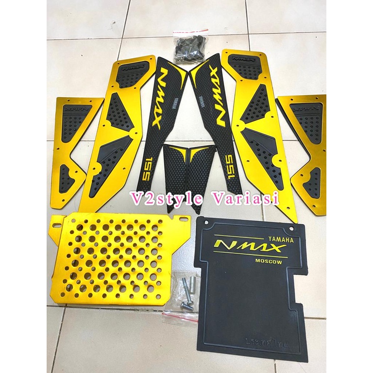 PAKET YAMAHA NMAX LAMA BORDERS KARET + PLAT ALUMINIUM FULL CNC TANKPAD KARPET SAMPING TANGKI BENSIN NMAX OLD COVER RADIATOR TUTUP RADIATOR OLD NMAX 2015 2016 2017 2018 2019 MUDFLAP KARBON NMAX 155 PENAHAN LUMPUR PELINDUNG MESIN DINAMO KOLONG BORDES BORDER