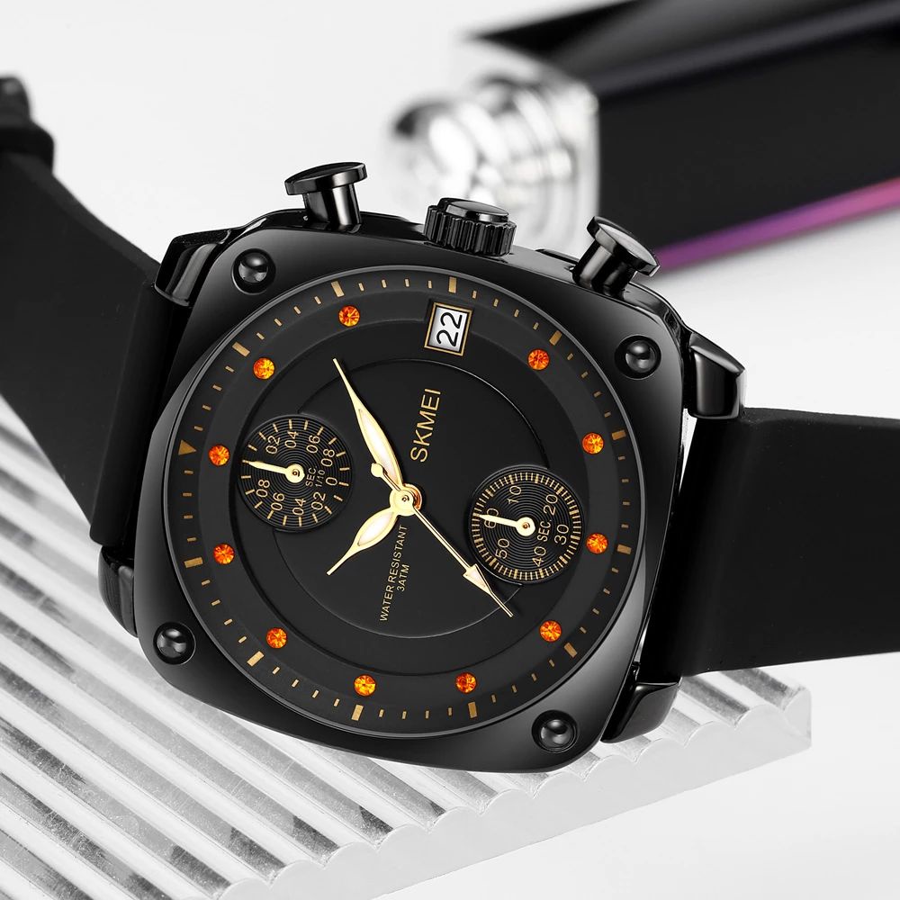 SKMEI 1903 Jam Tangan Pria Wanita Analog Chronograph Tali Silicone WATCHKITE WKOS