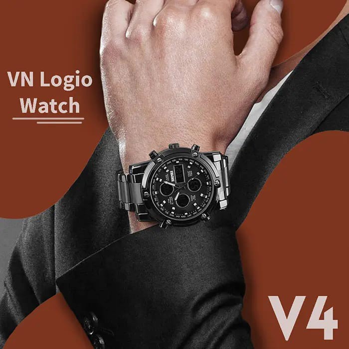 VN Logio V4 Jam Stainless Pria Keren Elegan Harga Murah Kualitas Mewah
