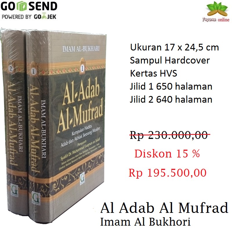 Jual Al-Adab Al-Mufrod - Terjemahan Adabul Mufrad Imam Al Bukhori ...