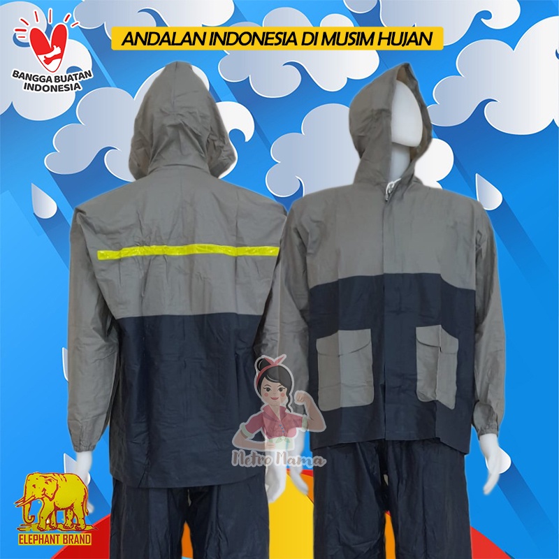 Jas Hujan Stelan Jaket Celana GAJAH ELEPHANT BRAND Kombinasi T 212R Bicolor