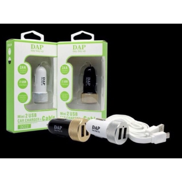 Car Charger Dual Usb Charger mobil DAP DCC2 FREE KABEL