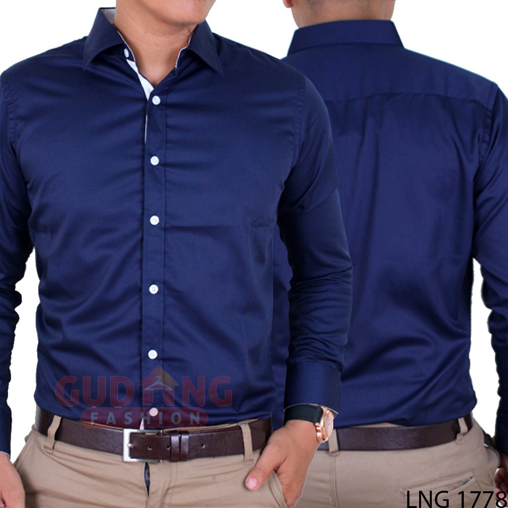 Kemeja Slim Fit Panjang Casual Pria Kekinian - LNG 1778