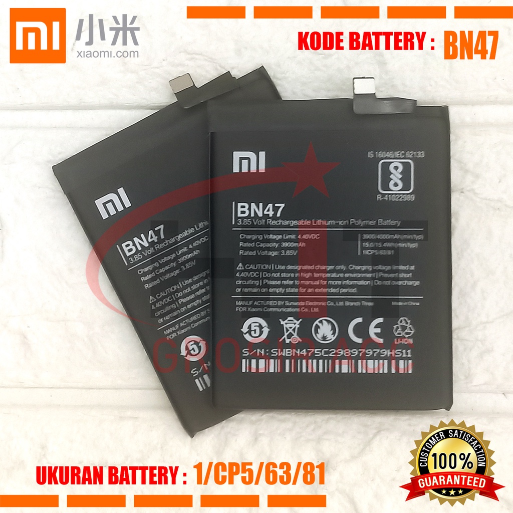 Baterai Original Xiaomi Battery BN47 For Redmi 6 Pro / Mi A2 Lite