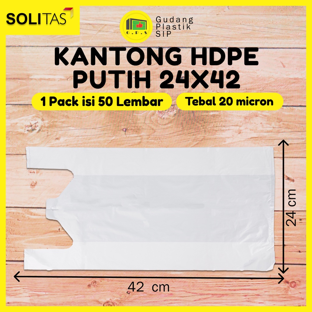 Kantong Plastik Kresek Putih Tebal UK 24x42 HDPE