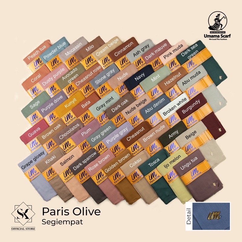 Umama PARIS OLIVE LC 110x110 cm jilbab paris premium paris olive