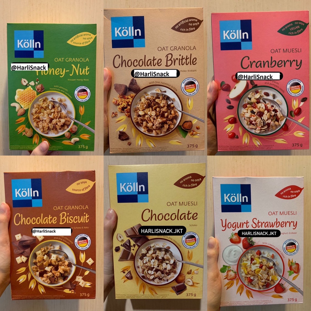 

KOLLN MUESLI OAT GRANOLA HONEY NUT / CHOCOLATE / YOGURT STRAWBERRY / CHOCOLATE BRITTLE / CRANBERRY / CHOCOLATE