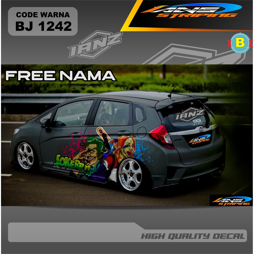 VARIASI DECAL STIKER MOBIL HONDA JAZZ / STICKER DECAL AGYA AYLA BRIO TERBARU / STIKER NEW DESAIN TERMURAH