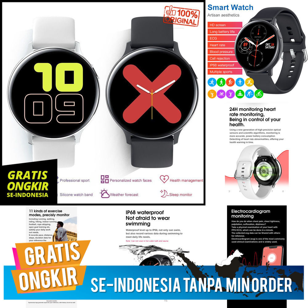 Smartwatch Sport Full Bulat Fungsi Bluetooth / Monitor Detak Jantung / Tekanan Darah Microwear S20