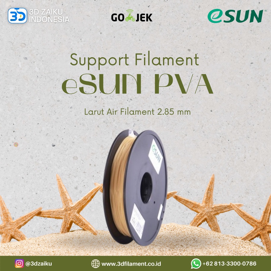 eSUN 3D PVA Support Filament Larut Air Filament 2.85 mm