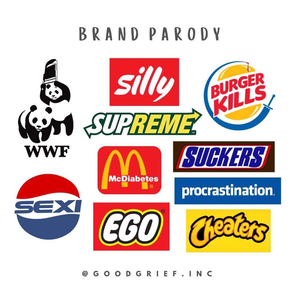 

Sticker Pack Brand Parody (10 pcs) | stiker cutting murah