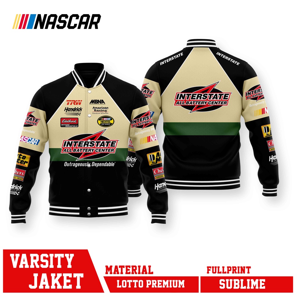 VARSITY JAKET NASCAR VINTAGE INTERSTATE M&M FERRARI DUPONT