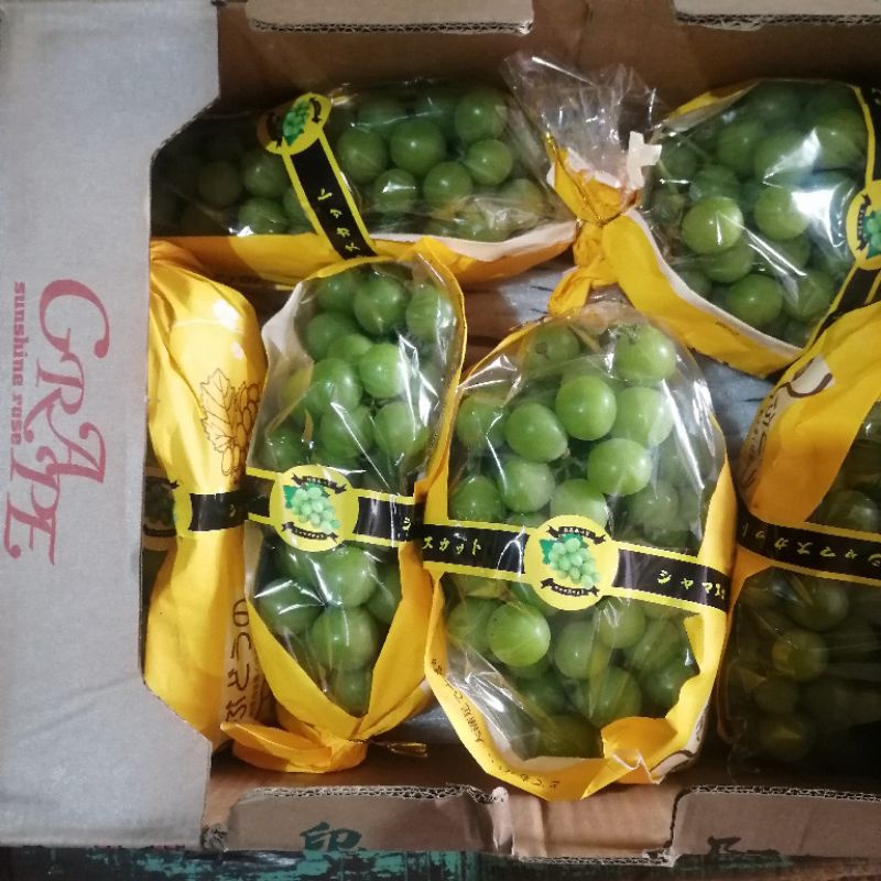 

Anggur Premium Shine Muscat manis tanpa biji 1box 4kg