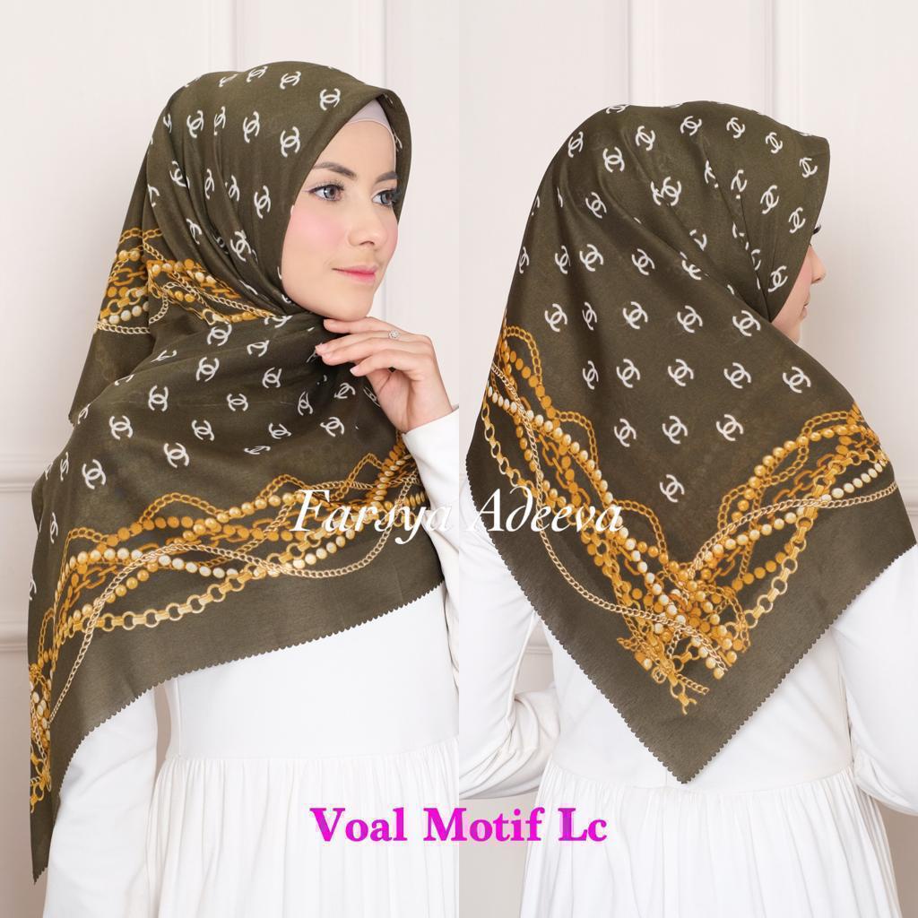 SEGI EMPAT MOTIF TERBARU HIJAB SEGI EMPAT MOTIF DEENAY  LASERCUT  TERMURAH DAN TERLARIS NAYLA HIJA'B-CHENAL RANTAI ARMY