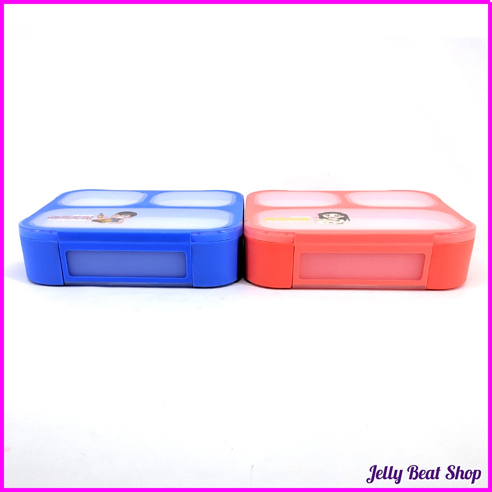 KOTAK MAKAN 3 SEKAT ANTI TUMPAH / LUNCH BOX LEAK PROOF BPA FREE (633)