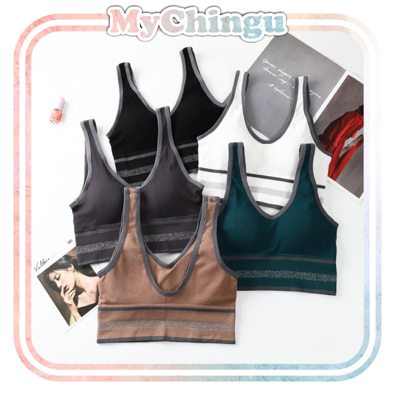 ❀ Chingu ❀ PW126 COD Sport Bra Yoga Gym Olahraga All Size Nyaman Push Up Wanita Import Surabaya