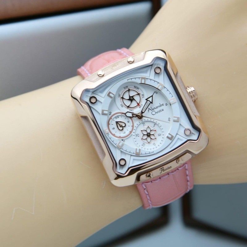 ORIGINAL Jam Tangan Wanita Alexandre Christie Leather AC 3030 / AC3030 / 3030