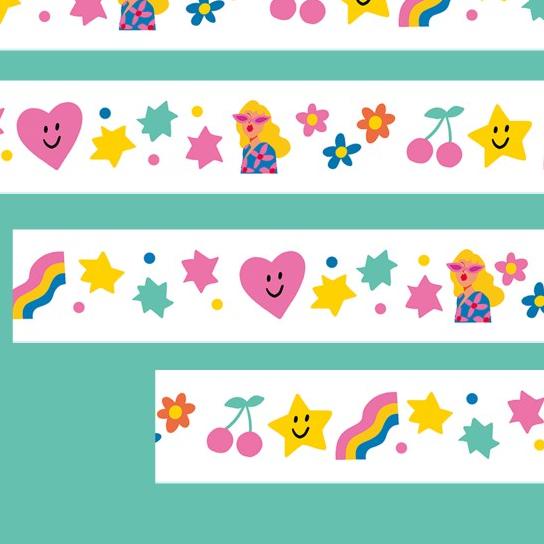

♣ Washi Tape Yellow Girl / White ➮