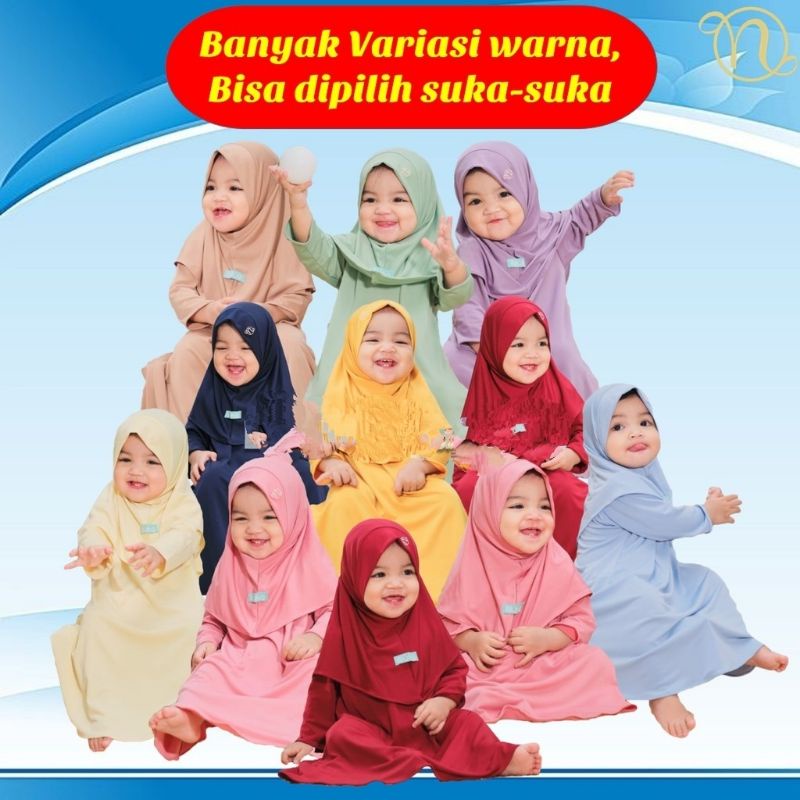 PAKAIAN MUSLIM ANAK + KERUDUNG / GAMIS KERUDUNG PEREMPUAN WANITA / PEREMPUAN POLOS MURAH TERBARU