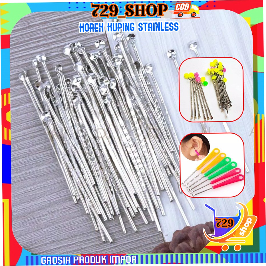 Korek Kuping Stainless + Lubang Gantungan Import Best Seller