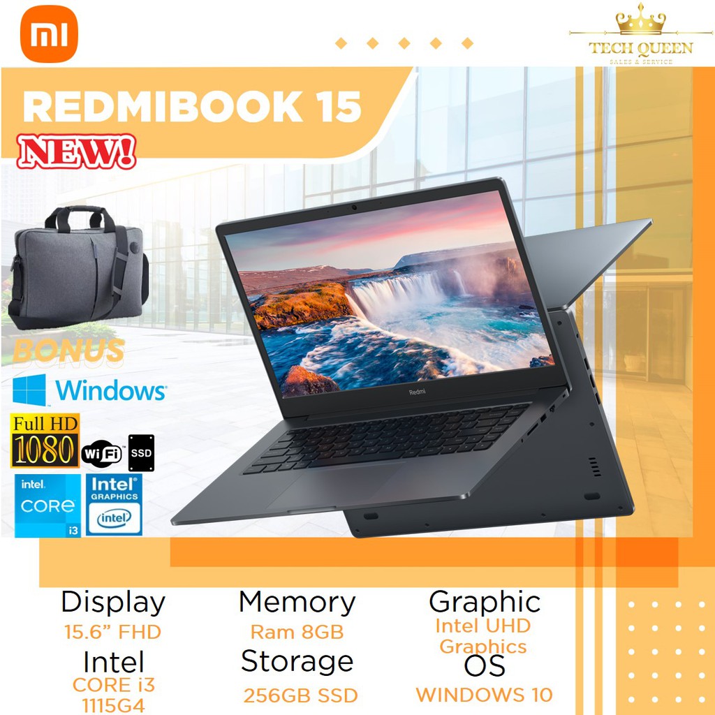 Xiaomi Redmibook 15 i3 Gen 11 8GB 256ssd W10 15.6 Inchi FHD