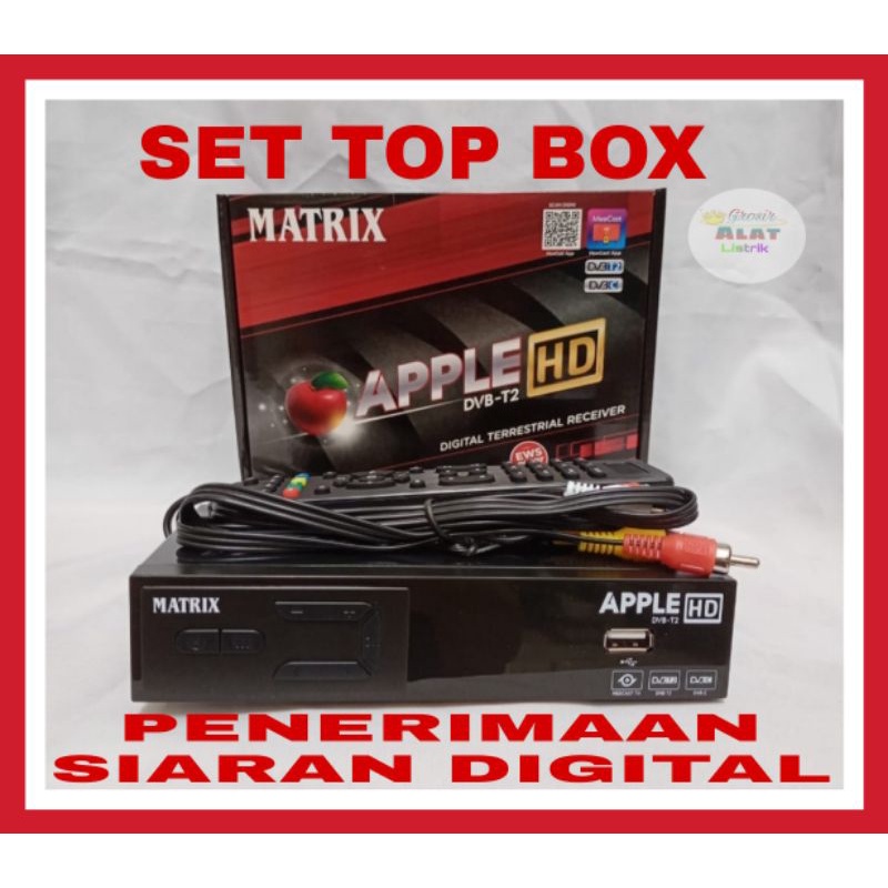 STB TV DIGITAL set top box Matrix Apple merah DVB-T2 berkualitas android tv tabung bergaransi terbai