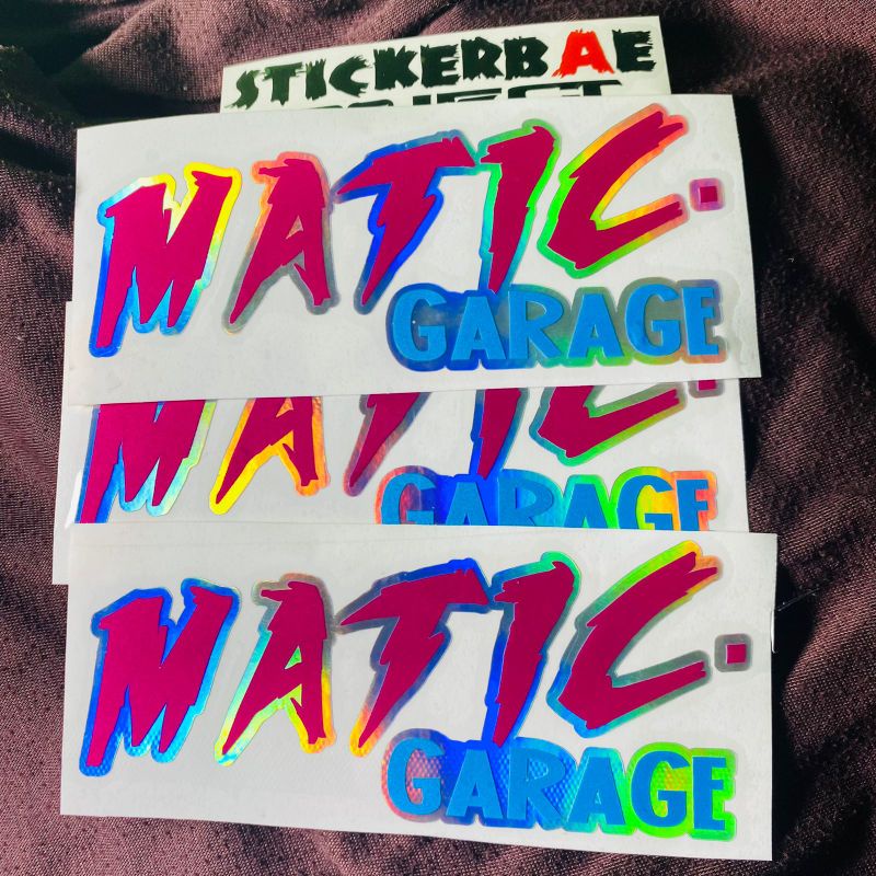 Stiker matic garage cuting sticker original bukan printing