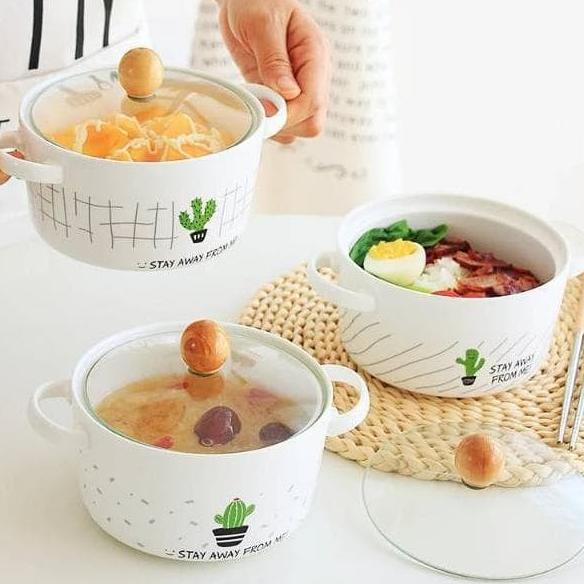 Termurah Mangkok Keramik Tutup Kaca