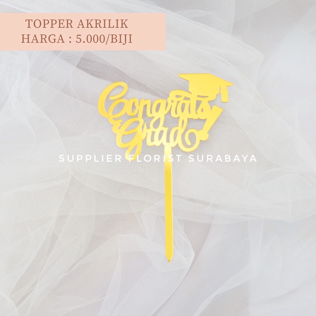 [BACA DEKSRIPSI] TOPPER CONGRATS GRAD GRADUATION WISUDA CONGRATULATION SISIPAN KUE WISUDA