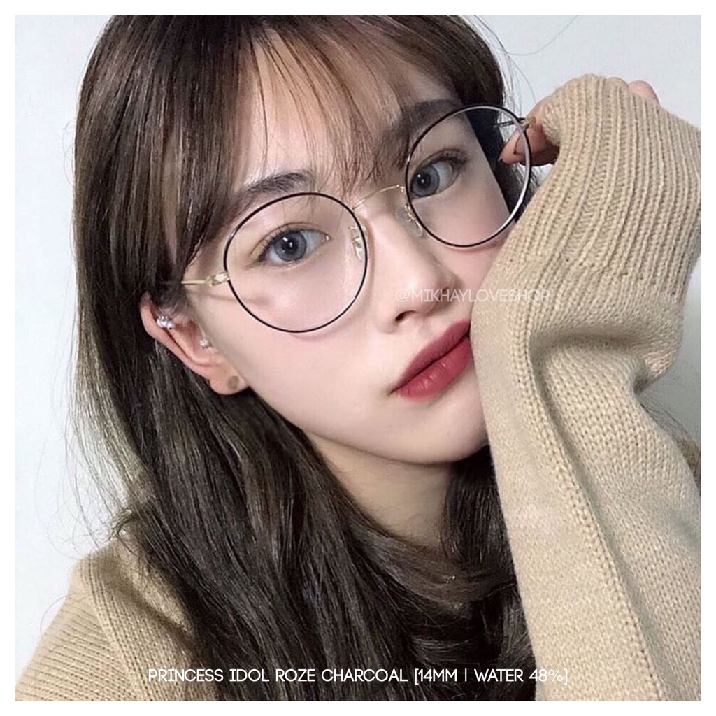 MIKHAYLOVESHOP Softlens Idol Roze Charcoal (Gray / Grey) | EOS Princess