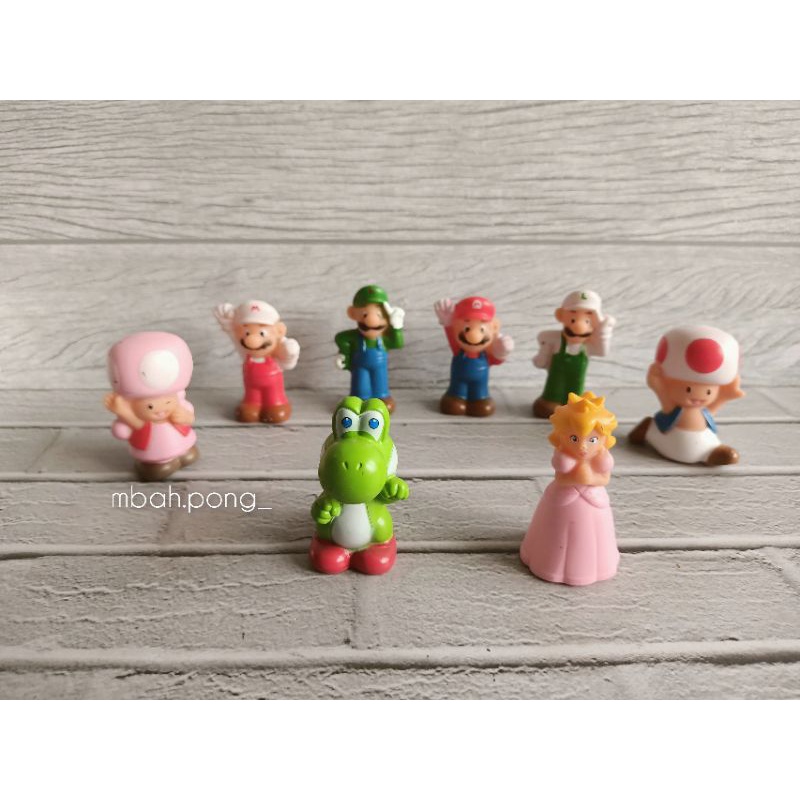 

hiasan kue mario bros,figur mario bros,figur super mario