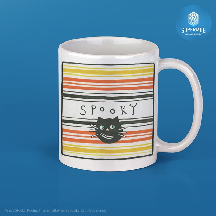 Cangkir Mug Kucing Hitam Halloween Spooky Cat