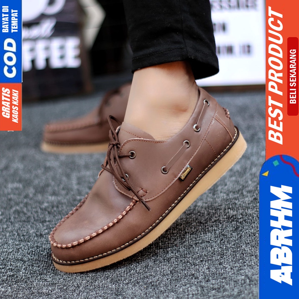 Abrhm Davis - Sepatu Formal Pria Pantofel Kulit Asli