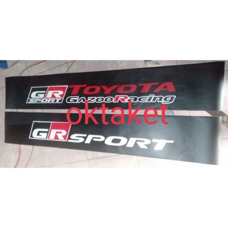 stiker kaca depan toyota GR SPORT with background hitam