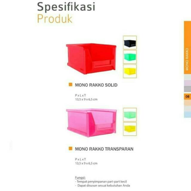 Mono Rako dapat 4pcs Rak Sparepart Susun Ukuran 13.5 x 9 x 6.5cm