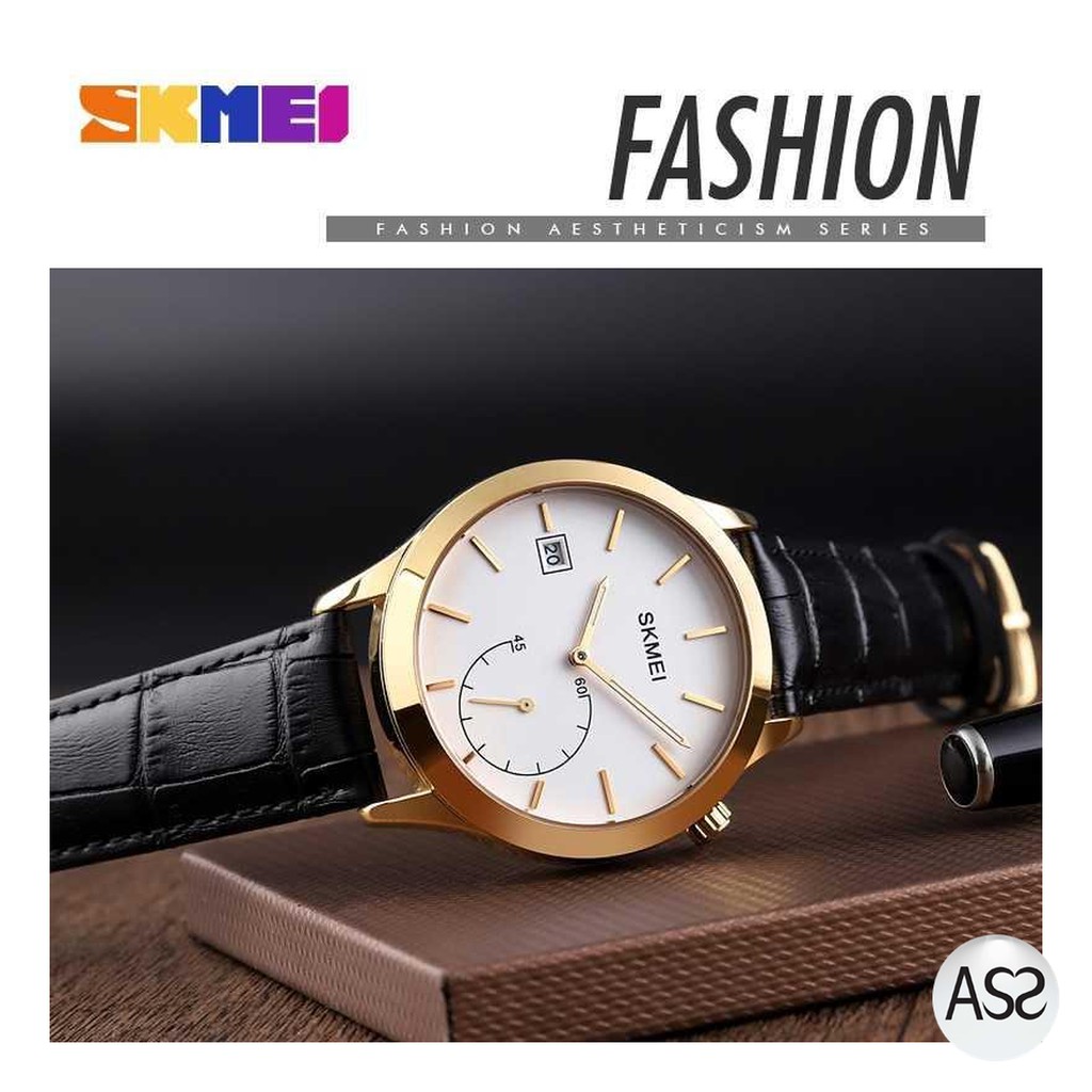 ASS Shop - SKMEI Jam Tangan Analog Pria Strap Kulit - 1581