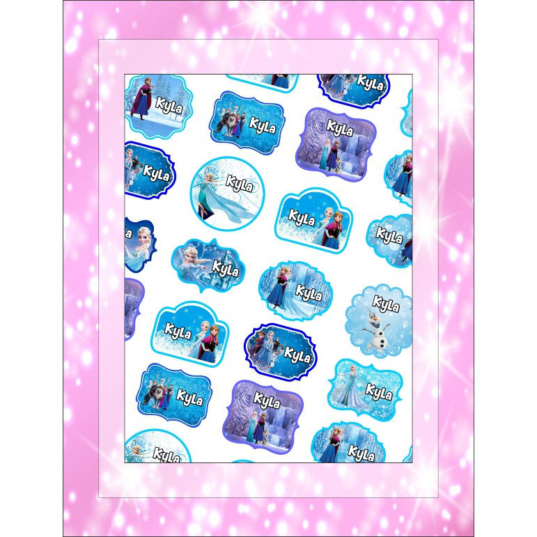 

Sticker Label Nama Waterproof Karakter Lucu - Frozen Special
