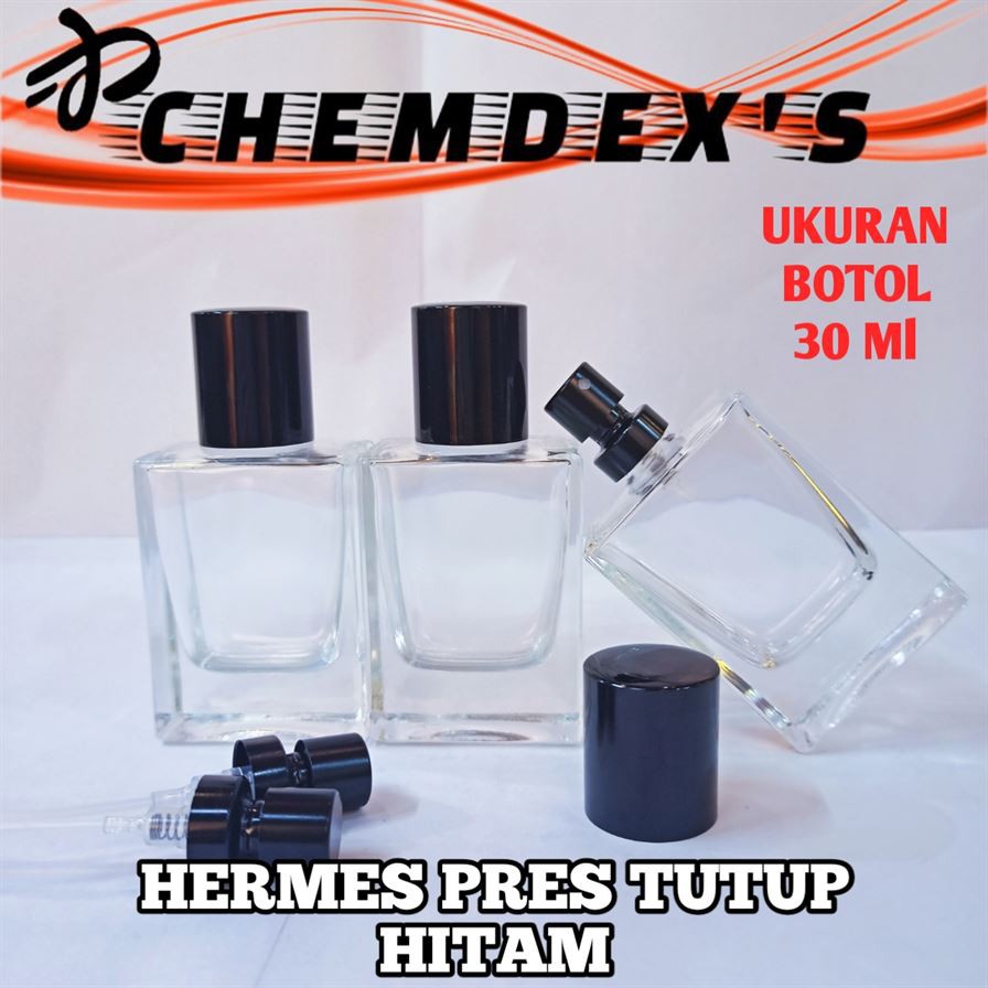 BOTOL PARFUM 30ML HERMES TUTUP HITAM // 30ML // PRESS || botol parfum 30ml || botol press//PERLUSIN