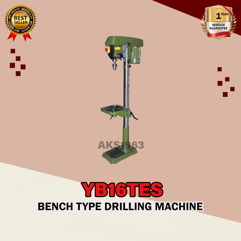 Mesin Bor Duduk Bench Drilling Machine 550W 16mm AKS - YB16TES