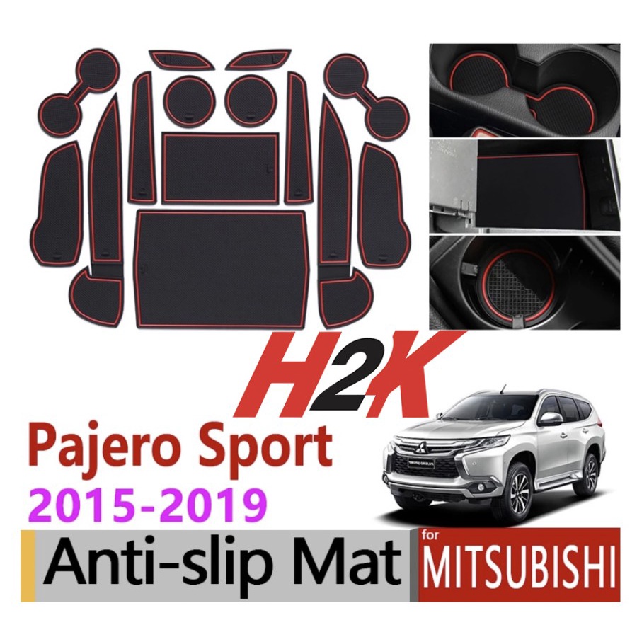 Aksesoris Car Non-Slip Rubber Mat / Pad Pajero Sport 2016 - Up