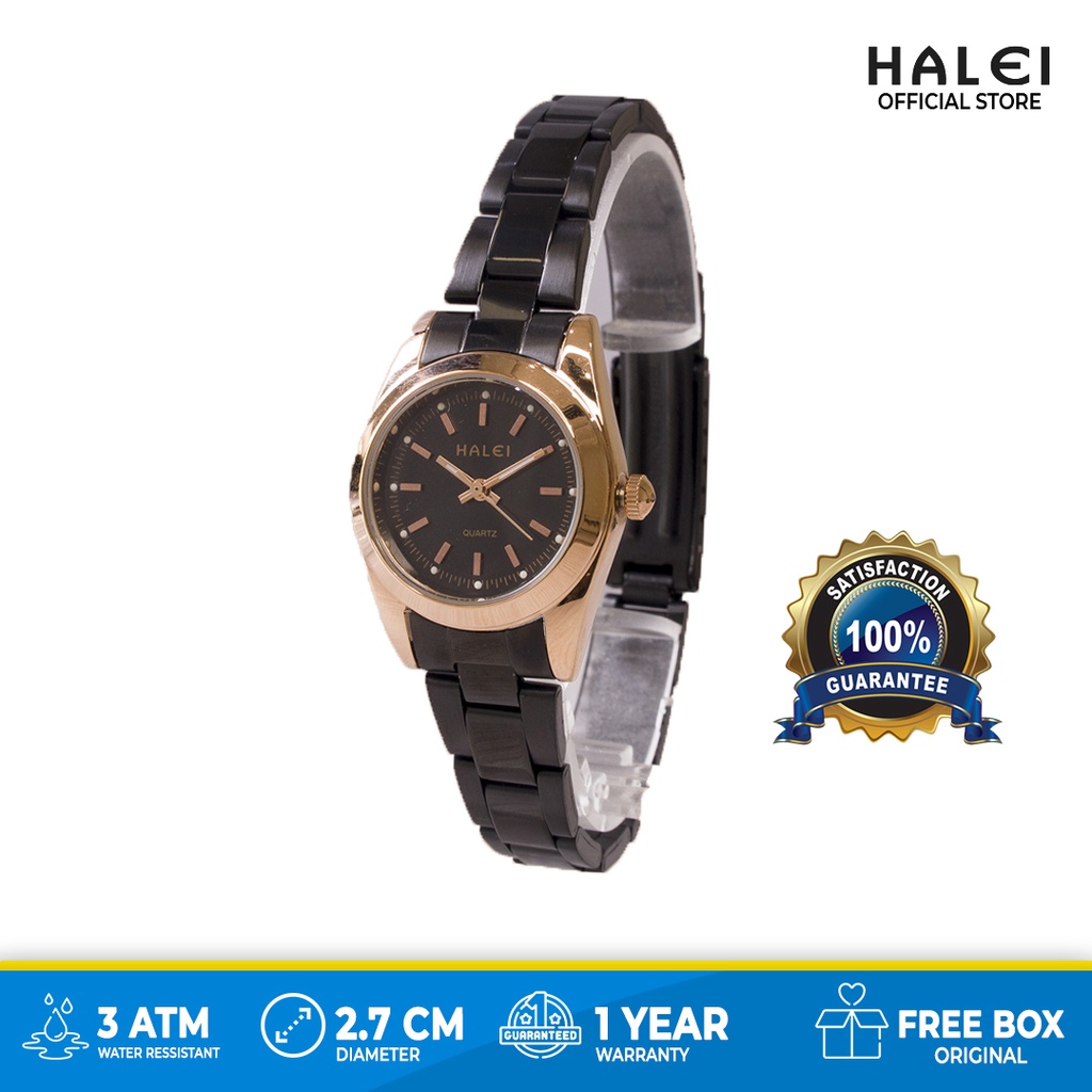Premium (RRW) Halei watch Jam Tangan Halei Klasik Smart Original 422 Hitam Rosegold Tahan Air Bisa