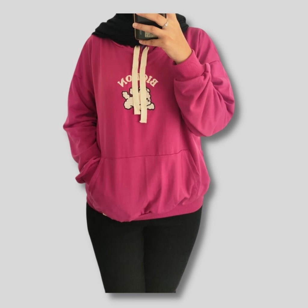 Hoodie kaos jumbo oversized ld 130cm lengan panjang