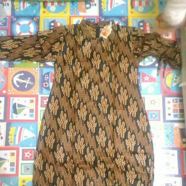 Dress Tunik Batik Serut Genes Daun Kode P (bisa Couple)