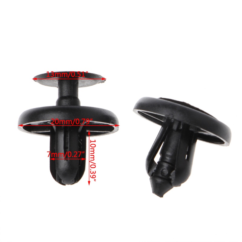 Cre 50pcs Klip Rivet Pengencang Fender Pintu Mobil Warna Hitam Untuk Toyota Camry Reiz Rav4