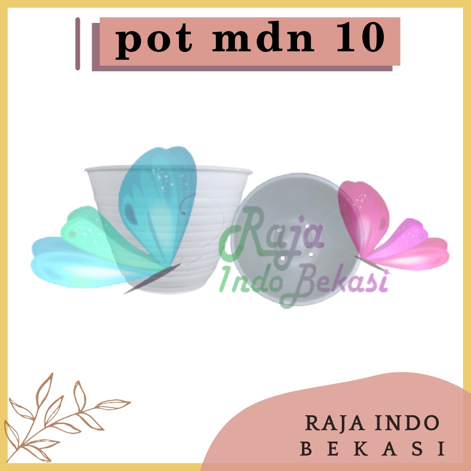 PROMO POT TANAMAN/BUNGA MOTIF TAWON PUTIH PLASTIK TEBAL