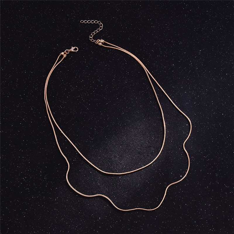 Set Kalung Rantai Tulang Ular Ganda Untuk Wanita