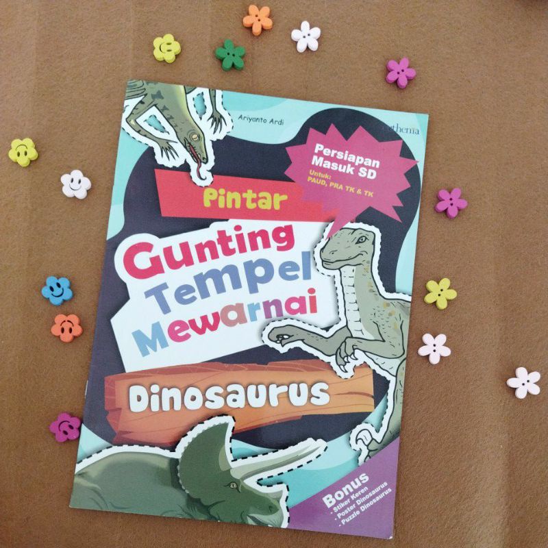 Buku PAUD- Pintar Gunting Tempel Mewarnai Dinosaurus