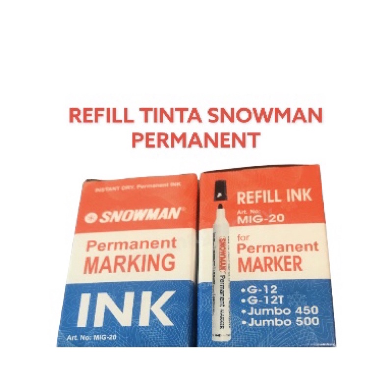 ISI ULANG REFILL TINTA PERMANENT SNOWMAN MARKING INK